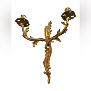 Vintage Bronze Louis XV Style Arm Wall Sconces, Candle Holder 1Pc
